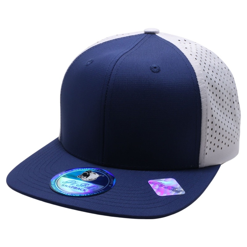 Pit Bull PB117 Perforated Flat Bill Snapback Hat Black