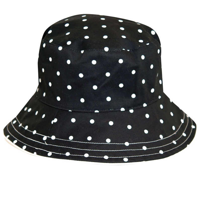 Reversible Polka Dot Rain Hat – Scala Collection Hats Fuchsia Medium (57 cm)