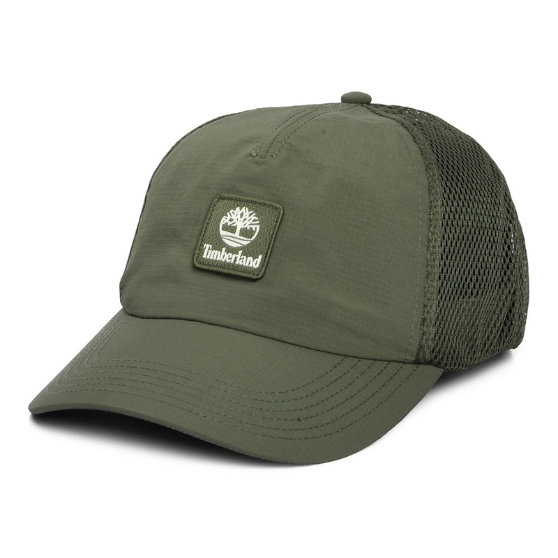 Timberland Hats Soft Structured Recycled Trucker Cap – Olive Adjustable