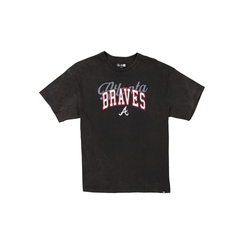 Atlanta Braves Women’s Oversized Washed Black T-Shirt XS