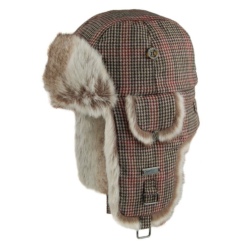 Barts Hats Kamikaze Houndstooth Trapper Hat – Brown 1-Size