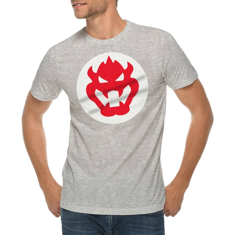 Bowser Logo Graphic Design Lane Seven Ring Spun Jersey Cotton Short Sleeve Premium T-Shirt Heather Grey XS