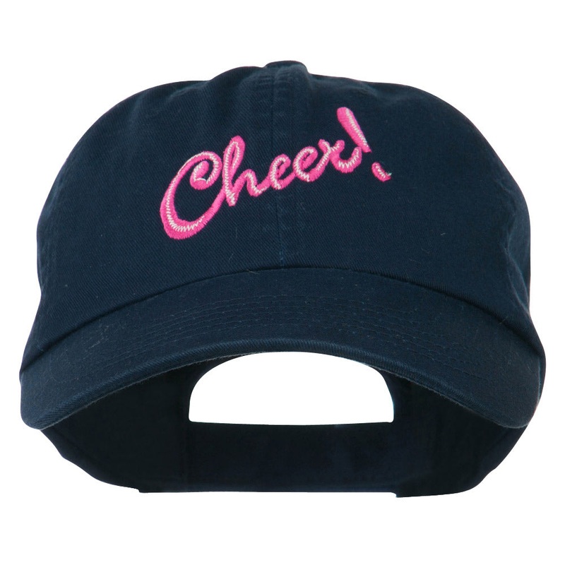 Cheer Embroidered Pet Spun Washed Cap Navy One Size