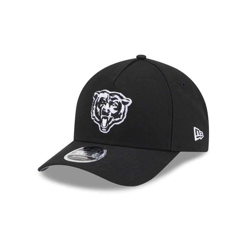 Chicago Bears Black & White 9FORTY M-Crown A-Frame Snapback Hat One Size