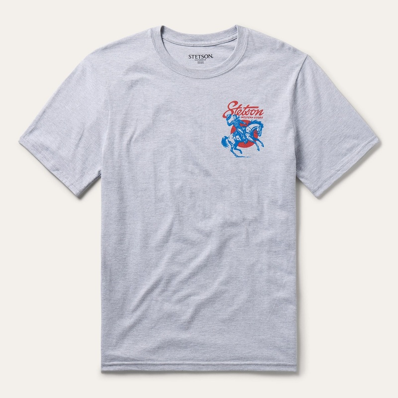 Cowboy Hat Tip Graphic Tee Grey S