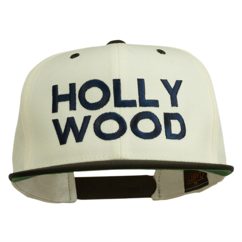 Hollywood Embroidered Two Tone Snapback Cap Natural Black One Size