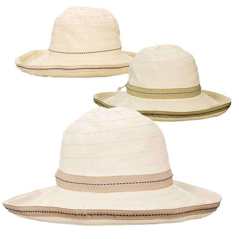 Lightweight Kettle Brim Sewn Ribbon Hat with Toggle – Scala Hats Natural
