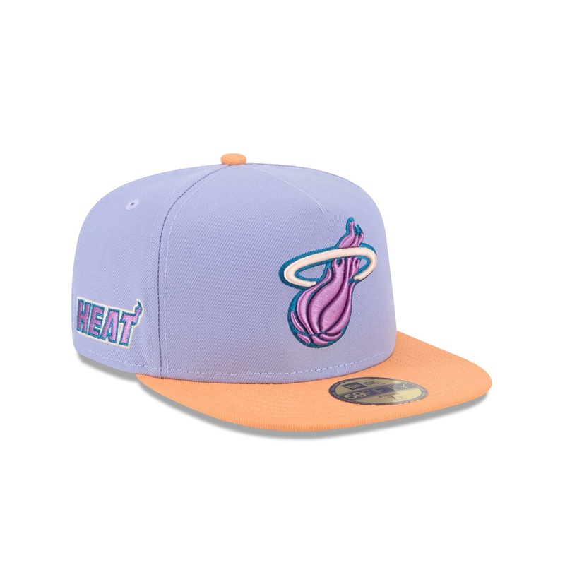 Miami Heat Lavender 59FIFTY A-Frame Fitted Hat 7