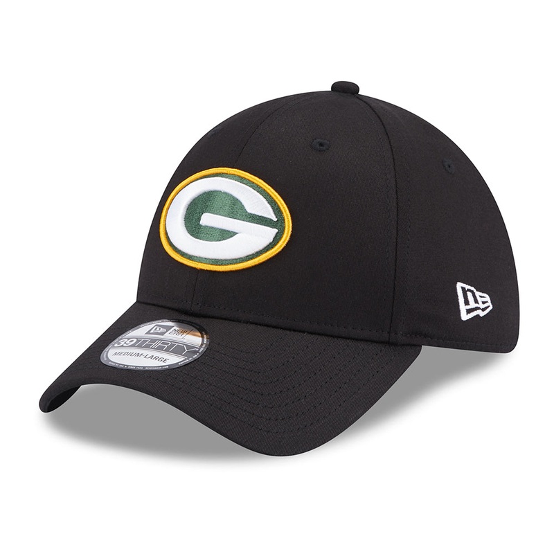 New Era 39THIRTY Green Bay Packers Baseball Cap – NFL Comfort – Black Small/Medium