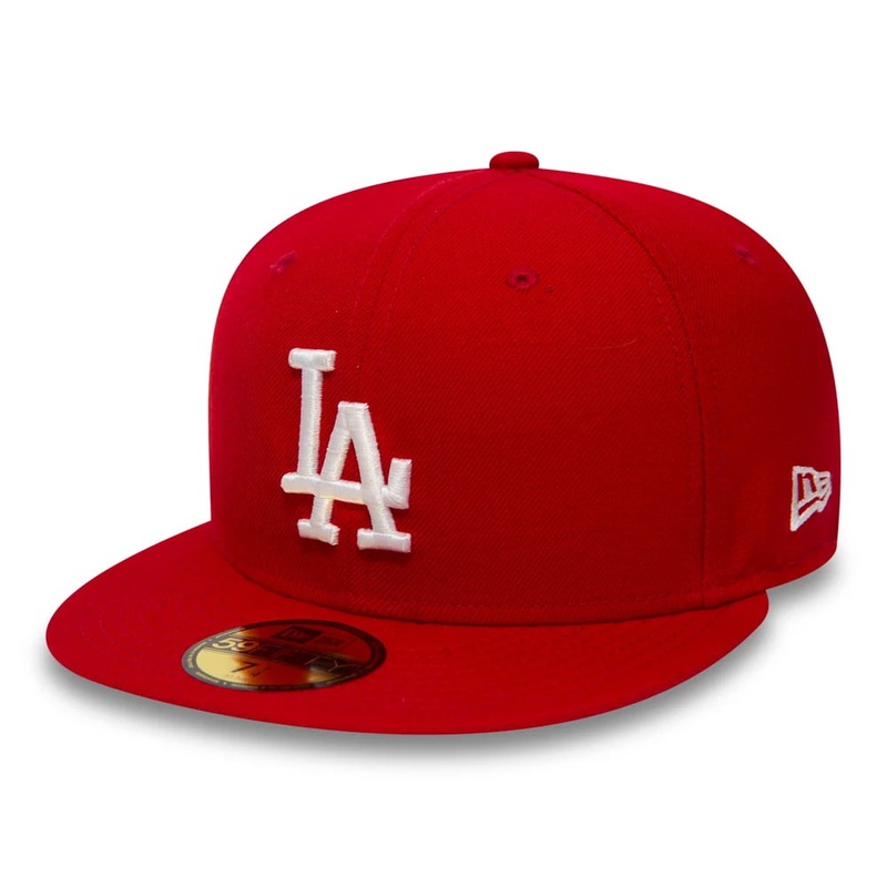 New Era 59FIFTY L.A. Dodgers Baseball Cap – MLB League Essential – Red 6 7/8