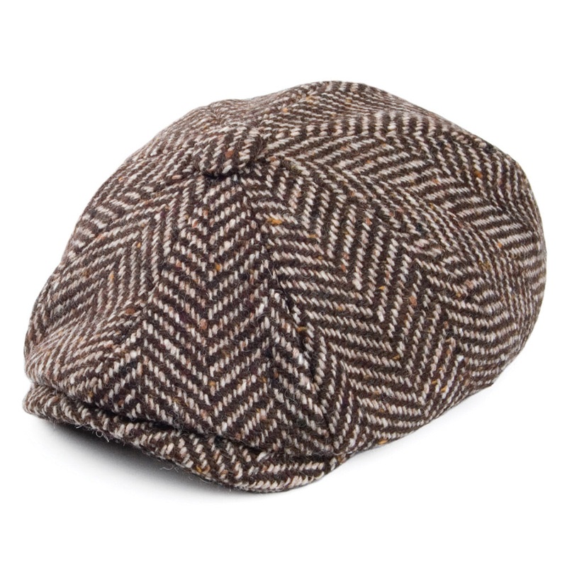 Olney Hats Chunky Herringbone Newsboy Cap – Brown S