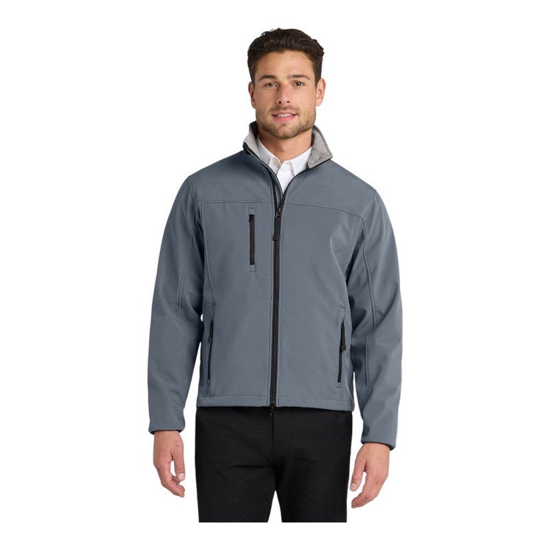 Port Authority J790 Glacier Soft Shell Jacket Atlantic Blue/ Chrome XS