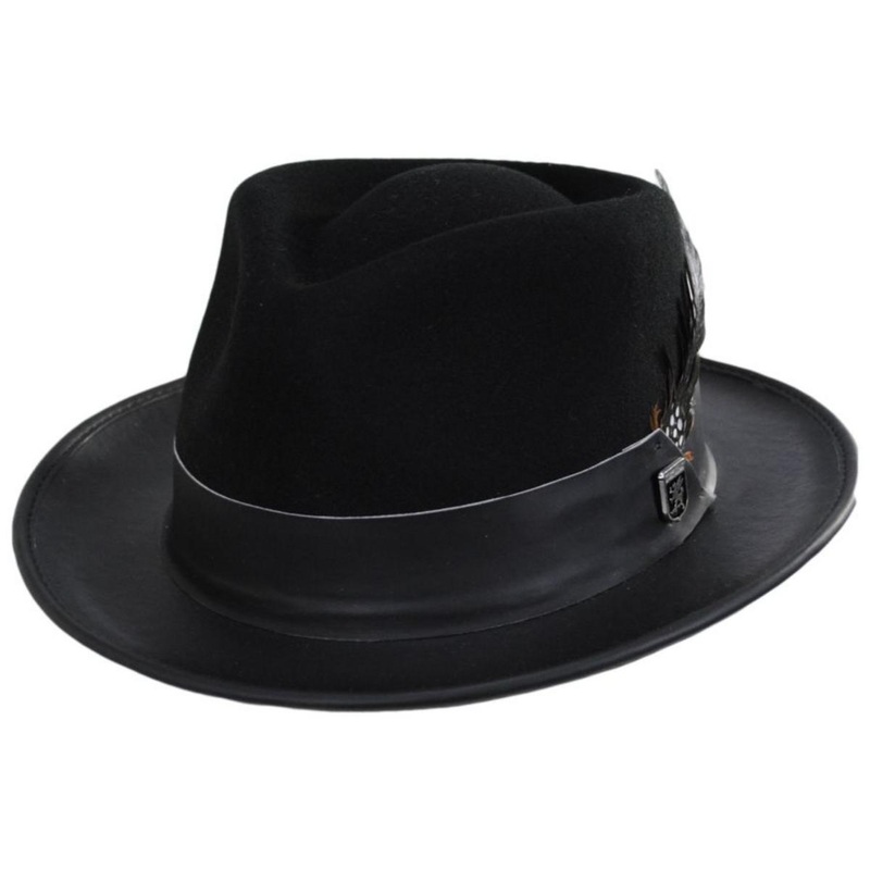 Provo Wool Felt Fedora Hat BLACK M
