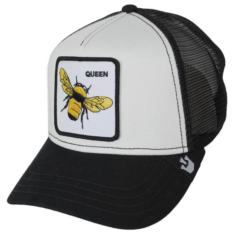 Queen Bee Mesh Trucker Snapback Baseball Cap BLACK ADJUSTABLE