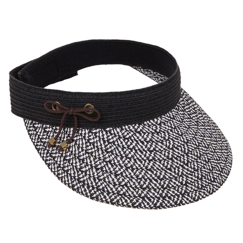 Woven Toyo Brim Velcro Closure Sun Visor – Karen Keith Hats Black