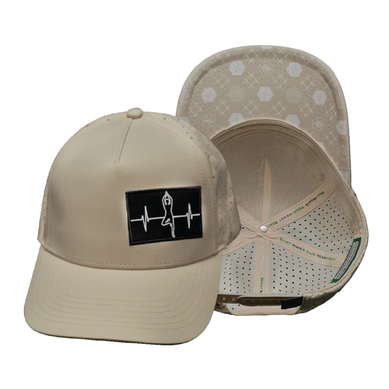 Yoga Hat – Trucker Hat – Cream – Laser Mesh