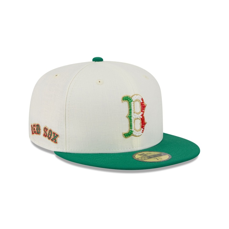 Boston Red Sox Beaded Linen 59FIFTY Fitted Hat 7