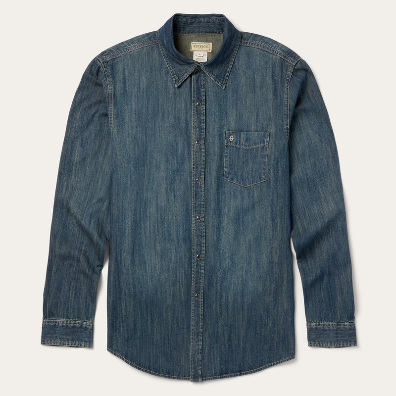 Dark Denim Western Shirt Blue S