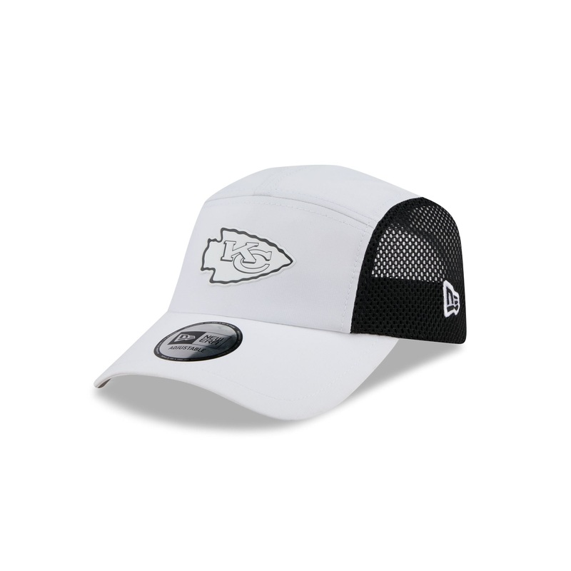 Kansas City Chiefs White Poly Runner Adjustable Hat One Size