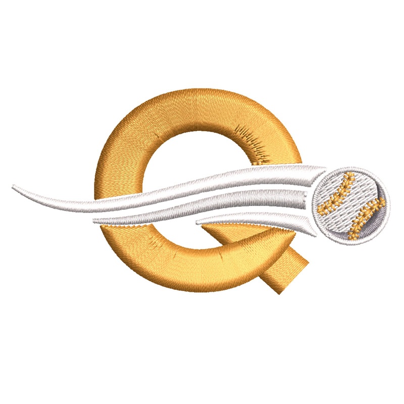 Letter Q with Baseball Letter Q with Baseball One Size