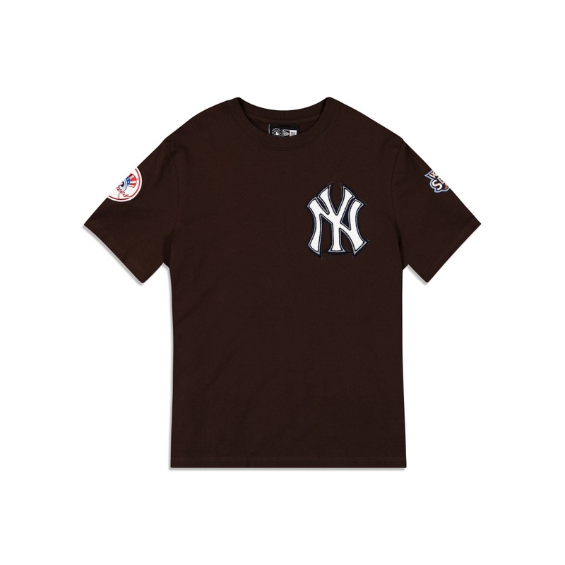 New York Yankees Logo Select Color Flip Brown T-Shirt S