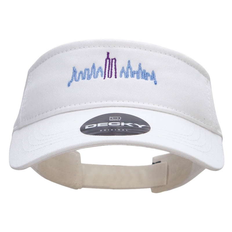 NY Towers Embroidered Brushed Sports Visor White One Size
