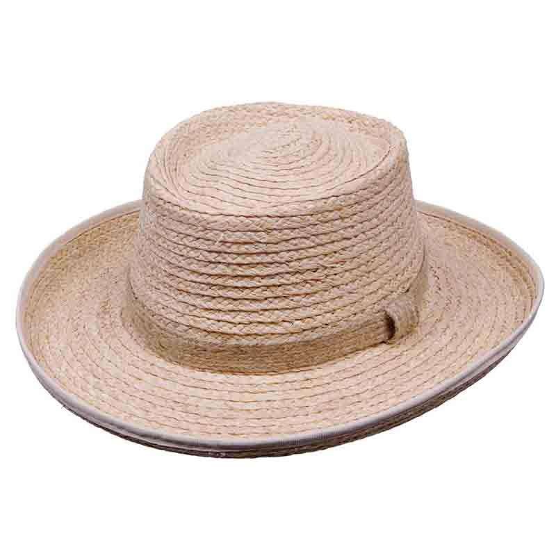 Raffia Gambler with Braided Jute Band by Kenny Keith Natural M