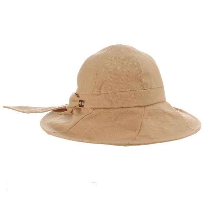 Sag Harbor Rough Cotton Shapeable Brim Cloche – Callanan Taupe Medium (57 cm)