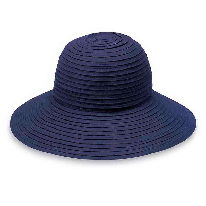 Scrunchie Packable Wide Brim Sun Hat – Wallaroo Hats Navy M/L (58 cm)