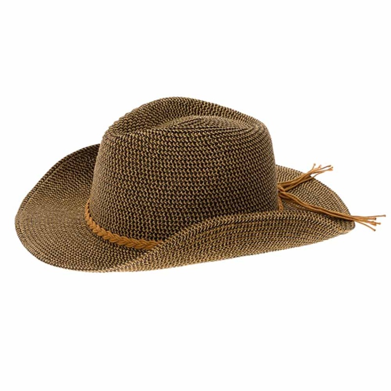 Shapeable Brim Straw Cowboy Hat – Boardwalk Style Brown/Tan OS (57 cm)