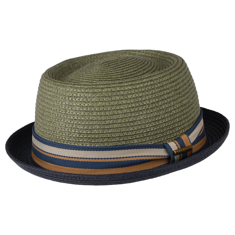 Stetson Hats Toyo Straw Pork Pie Hat – Grey-Blue S