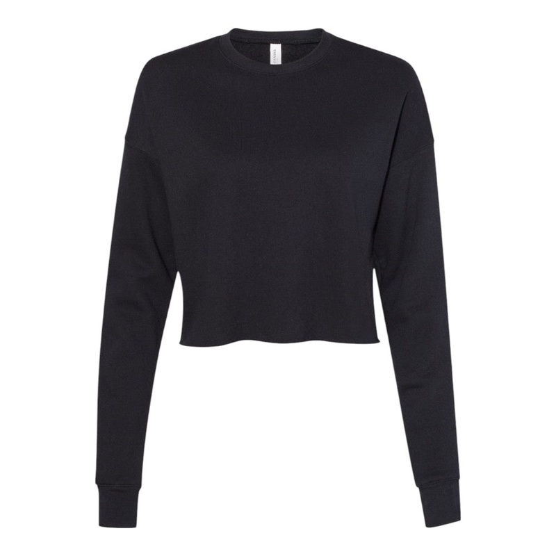 BELLA + CANVAS 7503 Womens Crop Crew Fleece Black S