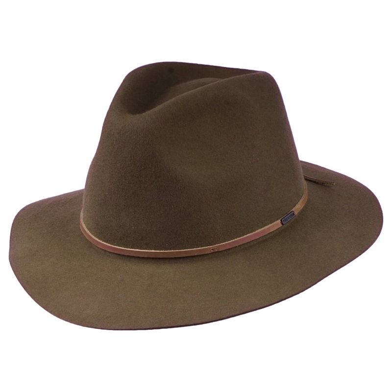 Brixton Hats Wesley Packable Wool Felt Fedora Hat – Coffee Small-56cm