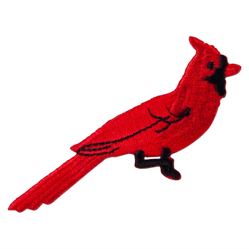 Cardinal Iron on Patch Red Black One Size