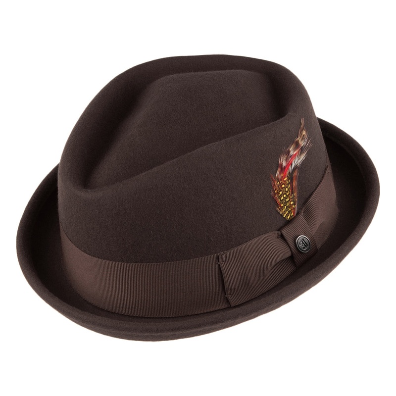 Jaxon & James Crushable Diamond Crown Pork Pie Hat – Brown S