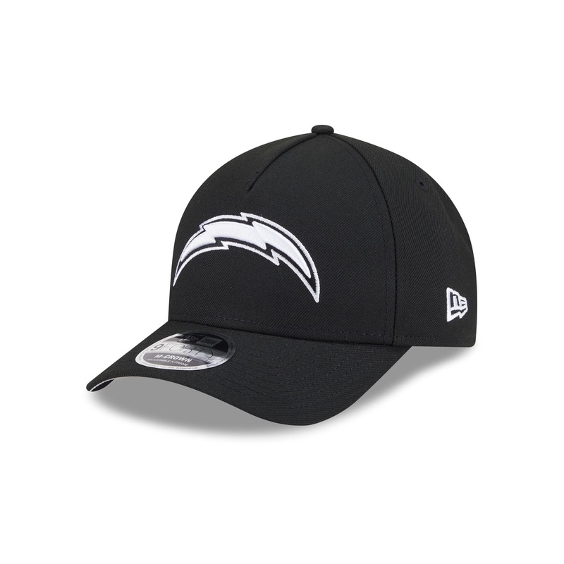 Los Angeles Chargers Black & White 9FORTY M-Crown A-Frame Snapback Hat One Size