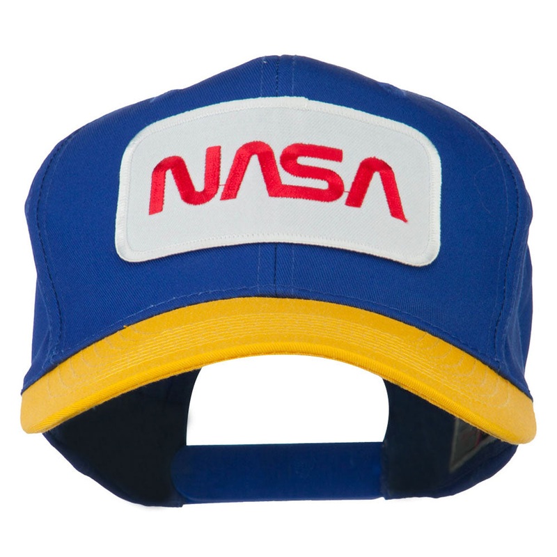 NASA Patched Two Tone Pro Style Cap Gold Royal One Size