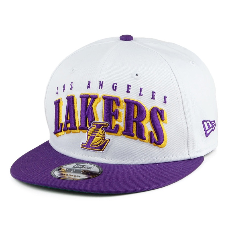 New Era 9FIFTY L.A. Lakers Snapback Cap – Retro NBA – White-Purple Small/Medium