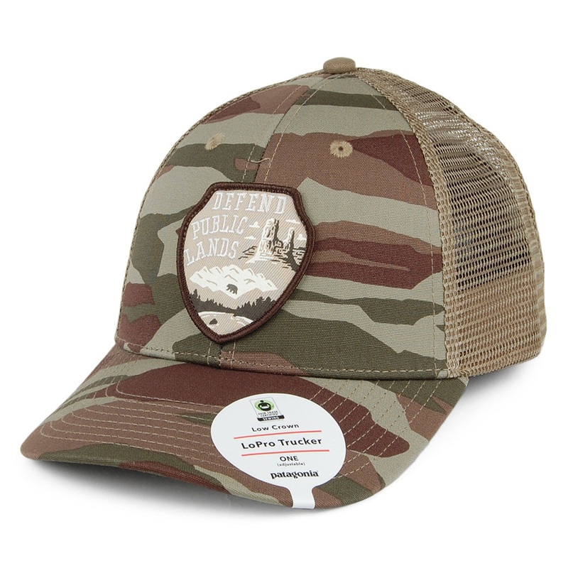 Patagonia Hats Defend Public Lands LoPro Trucker Cap – Camouflage Adjustable