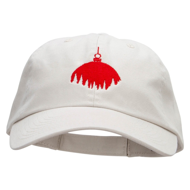 Red Ornament Embroidered Low Profile Dyed Cotton Twill Cap Putty One Size