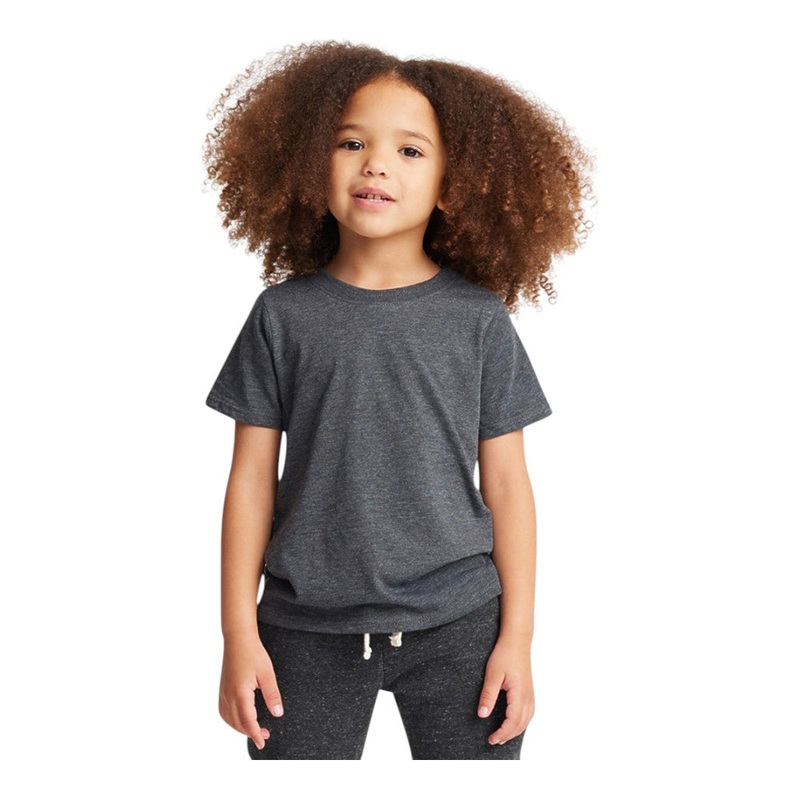 Royal Apparel 95161 Toddler Organic Cotton & RPET Short Sleeve Tee Made in USA Heather Ash S