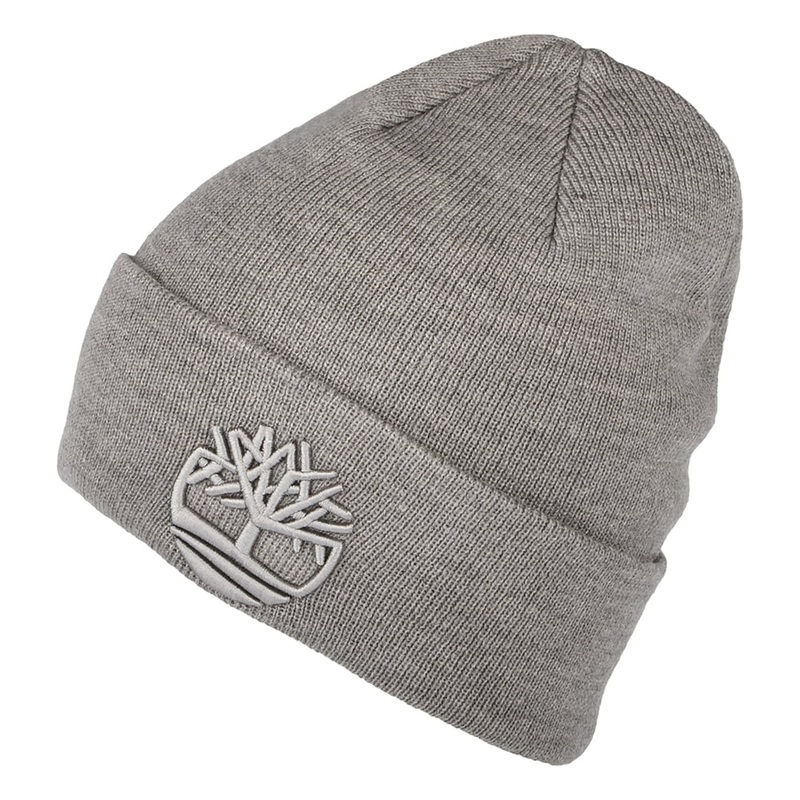 Timberland Hats Tonal 3D Embroidery Beanie Hat – Grey 1-Size