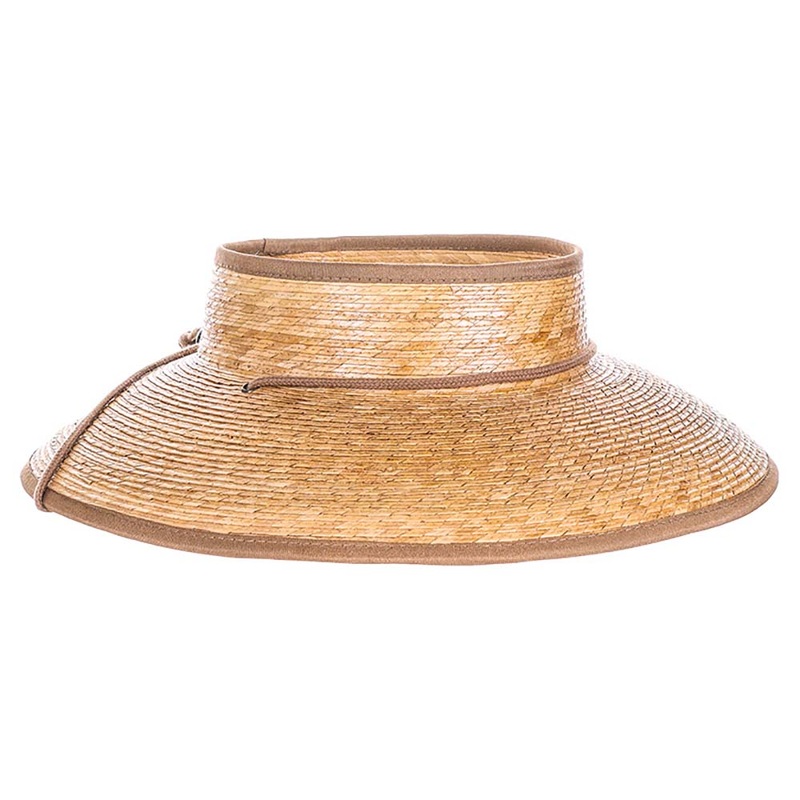 Unisex Open Crown Palm Visor Hat – Scala Hats Natural S/M