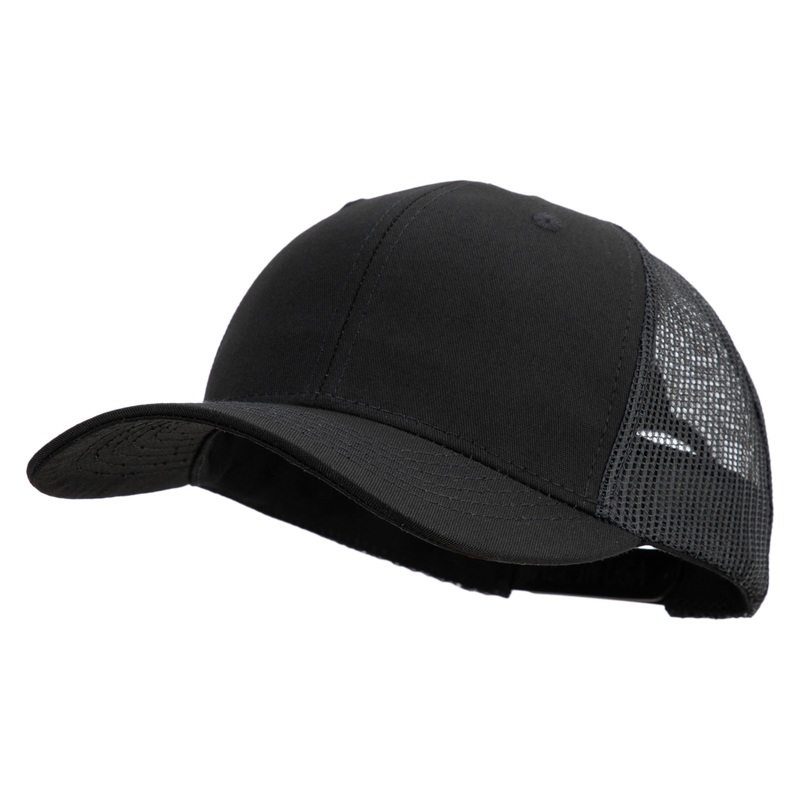 6 Panel Structured Cotton Twill Mesh Cap Made in USA Red One Size