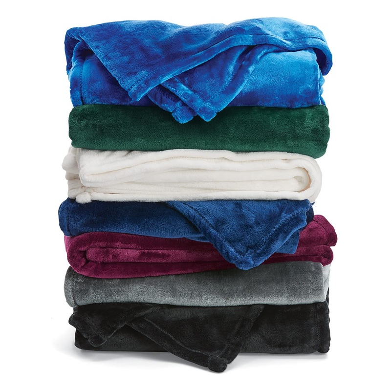 Alpine Fleece 8721 Mink Touch Luxury Blanket – 50 in W x 60 in L Black