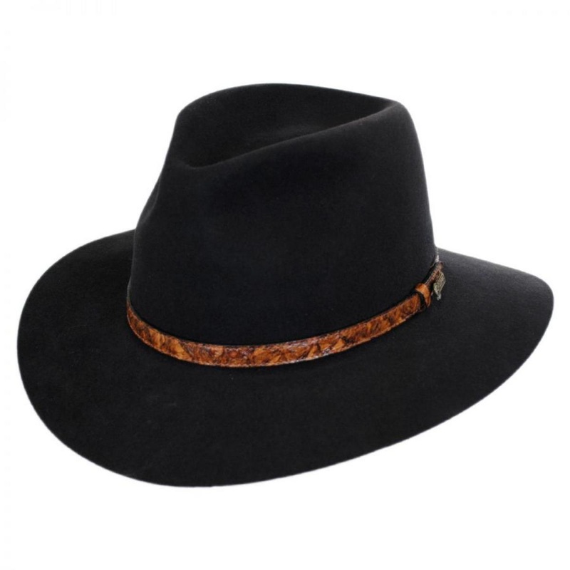 Banjo Patterson Fur Felt Aussie Hat GRAPHITE GRAY 55cm