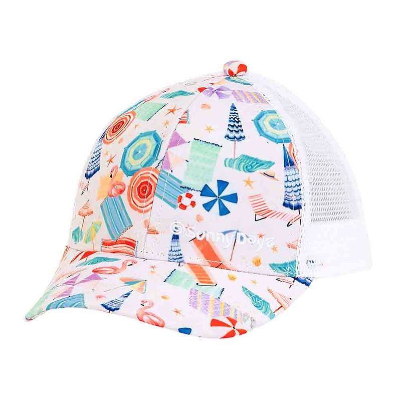 Beach Umbrellas Trucker’s Cap for Small Heads – Sunny Dayz Hat Tan Small (54 cm)