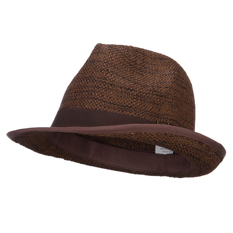 Classic Men’s Woven Paper Straw Fedora Chocolate One Size