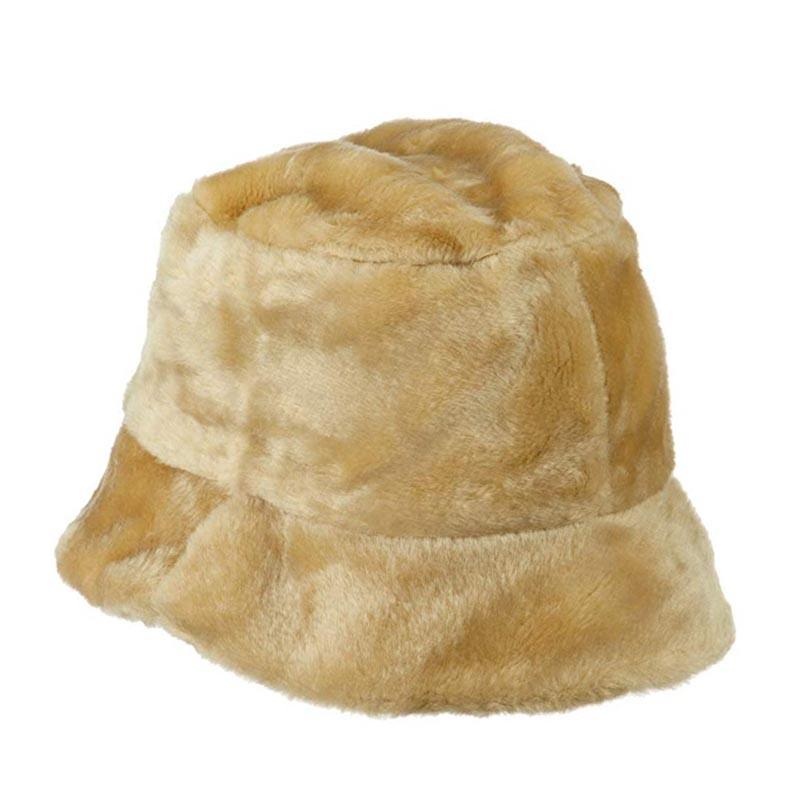 Faux Fur Bucket Hat White