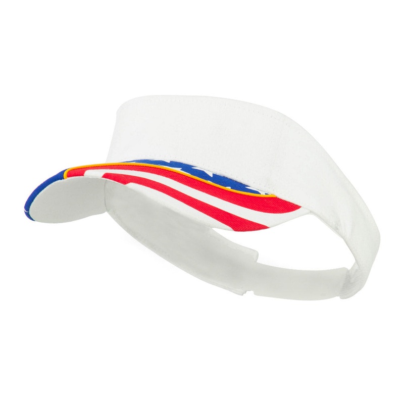 Flag Design Cotton Twill Visor Black One Size